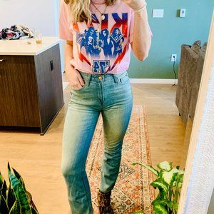 KISS oversized Graphic Tee Raw Hem